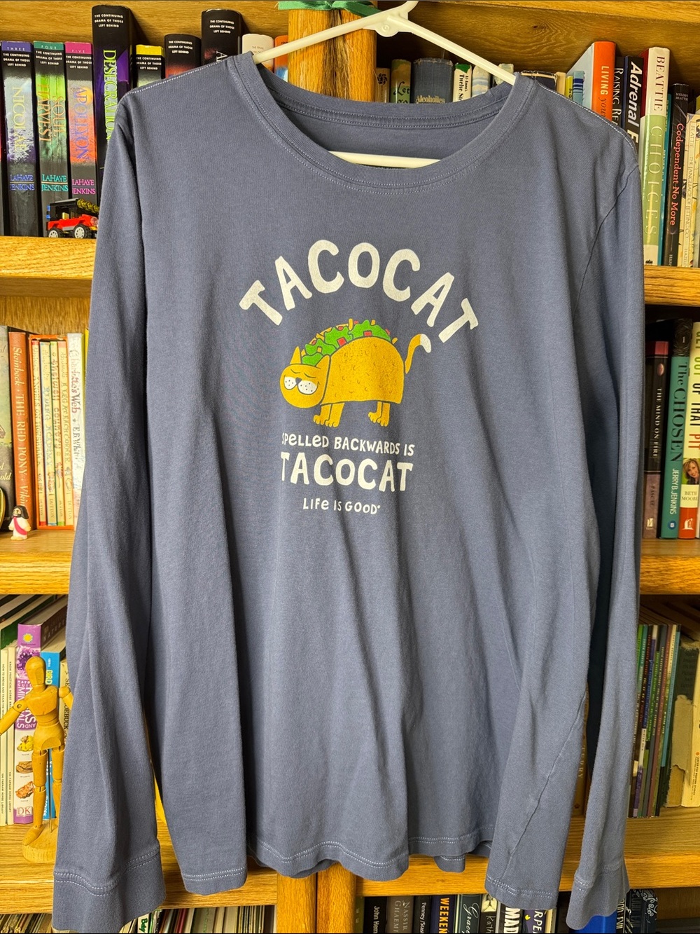 Life Is Good Ladies Tacocat Long-Sleeve Tee - Blue Gray